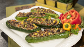 Cuban Stuffed Zucchini with Avocado Aioli by The Micheff Sisters