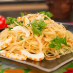 Linguine with Roasted Garlic & Vegan Shrimp by Javier Rentaria