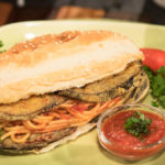 Grilled Eggplant Pasta Sub by the Micheff Sisters